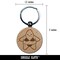 Funny Silly Starfish in Bikini Swimwear Sea Star Engraved Wood Round Keychain Tag Charm